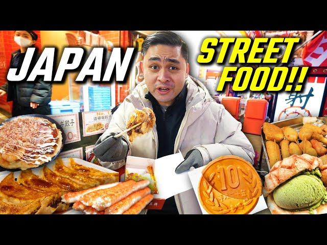 All YOU CAN Eat Japanese Street Food in Dotonbori! Osaka Food Tour at NIGHT!