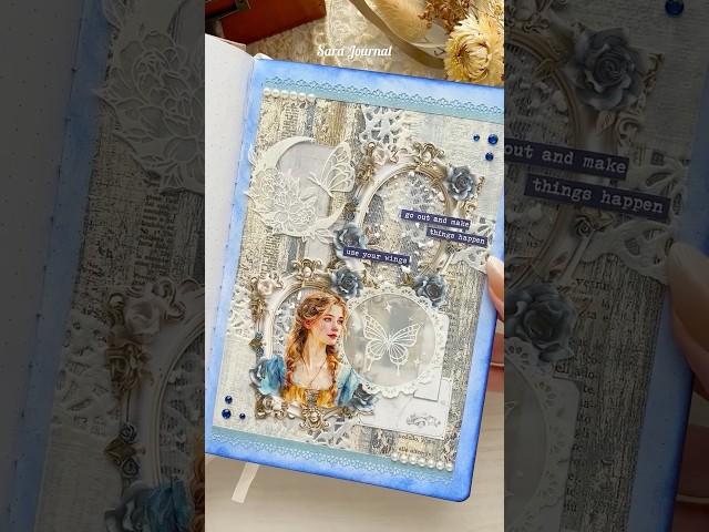 ASMR Blue Journaling#journalwithme #scrapbooking #journaling