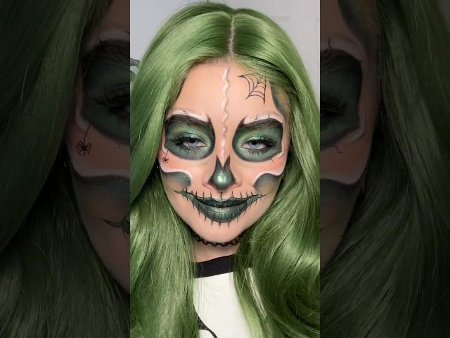 Green skull halloween makeup  #halloween #halloweenmakeup #halloween2024