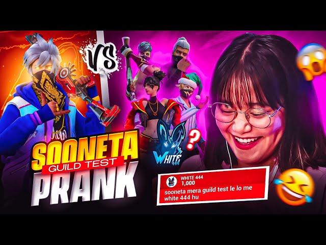 Cute V badge Girl Sooneta  Op Guild Test prank  - Garena free fire max | Hakson official |