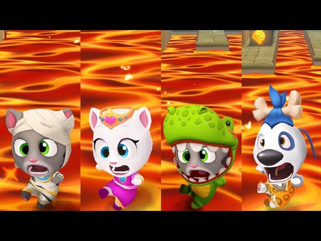 Talking Tom Gold Run All Characters in Lava Down Funny Fails & Falls Moment Gameplay