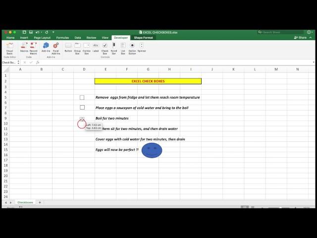 How to easily insert check (tick) boxes in Excel for Mac and Windows.