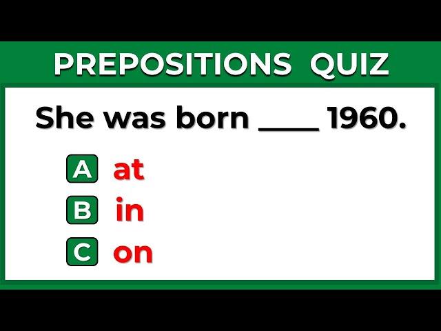 Preposition Quiz:  Can You Pass This Quiz? | #challenge  8