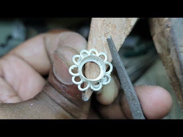 Silver mukta ring making process ! How to make ring jewelry