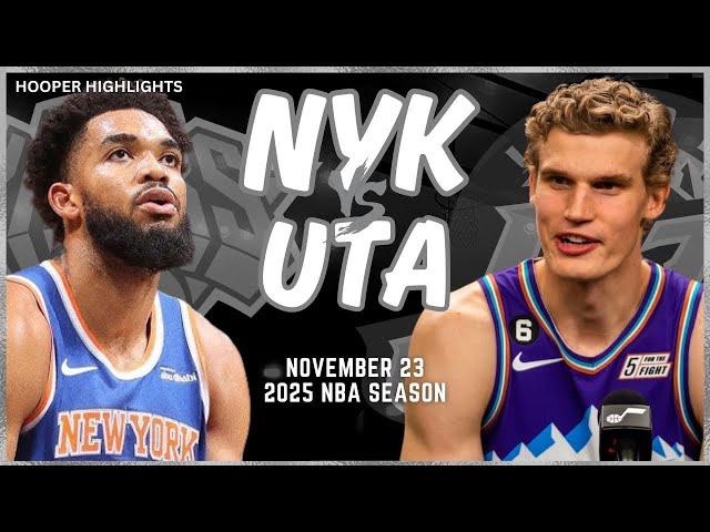 New York Knicks vs Utah Jazz Full Game Highlights | Nov 23 | 2025 NBA Season