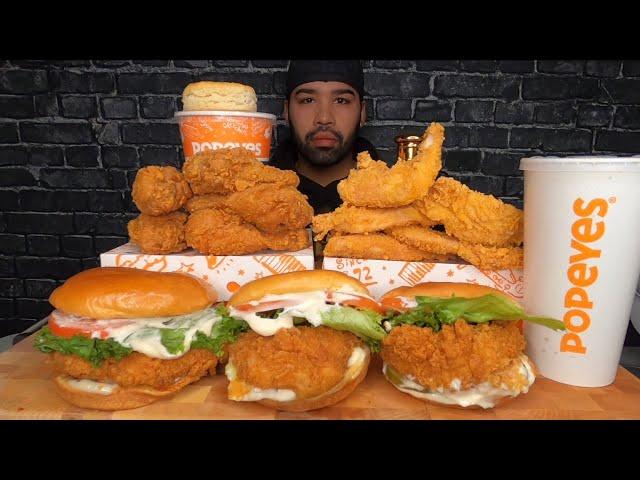 (ASMR NO TALKING) POPEYES MUKBANG