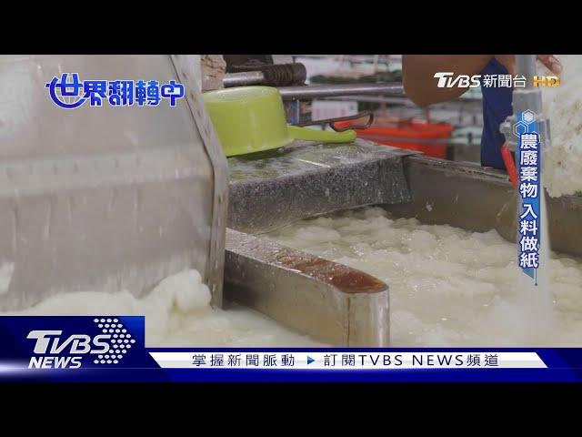 【世界翻轉中】甘蔗渣.茭白筍殼入料做紙 農廢棄物循環再生｜TVBS新聞 @TVBSNEWS01