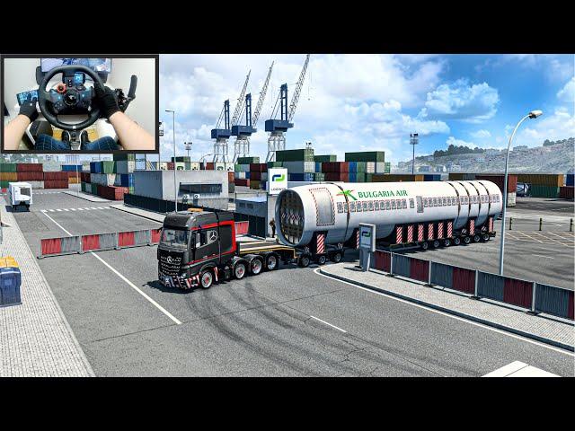 40.000Kg Airbus Airplane Special Transport Iberia - Euro Truck Simulator 2 - Logitech G29 Setup