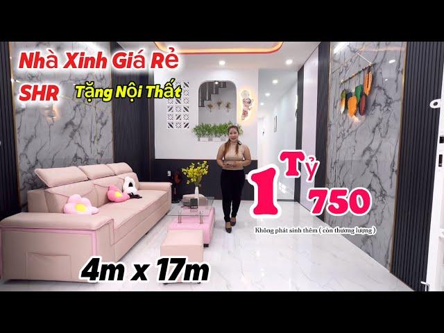 Nhà Đẹp SHR giá rẻ vị trí đẹp dân cư đông xe hơi tới cửaTặng Nội Thất bán nhà gần Bình Chánh