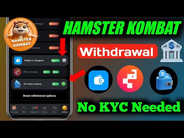 Hamster Kombat Telegram Wallet & On-chain airdrop withdrawal kaise karen | $HMSTR tokens withdrawal