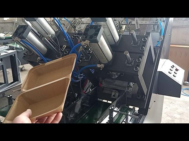 Mauritius Kraft paper lunch box making machine testing in factory