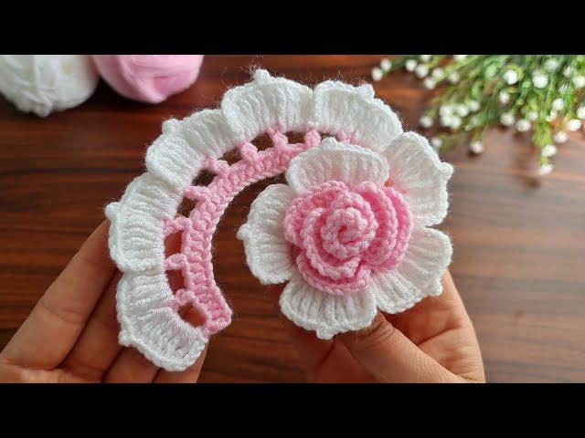 3DWow AmazingHow to make  eye-catching flower crochet Super easy crochet rose flower making.