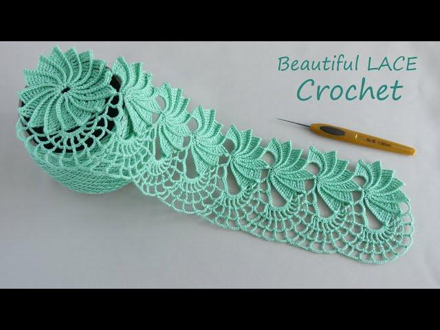 Очень КРАСИВОЕ ленточное КРУЖЕВО вязание крючком МК  Beautiful and very easy to crochet LACE