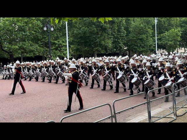 The Massed Bands of HM Royal Marines March Up the Mall 2024