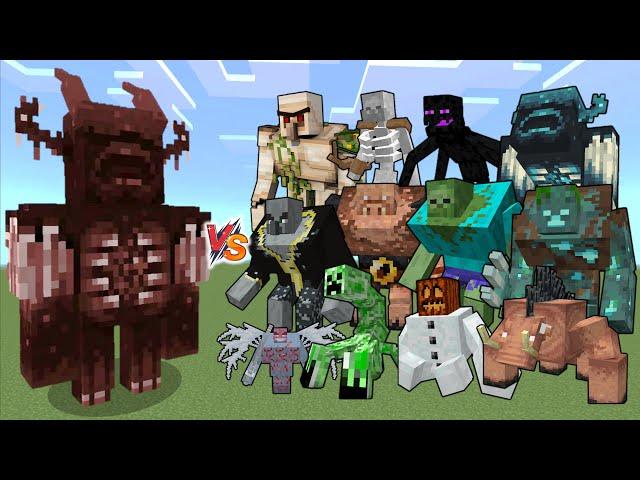 Bulky Warden vs All mutant creatures in Minecraft - Bulky Warden vs Mutant mobs