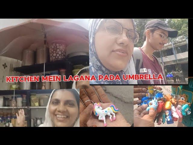 Kitchen mein ambrella |Hussain Ne oven ka stand banaya |Ayesha family vlog