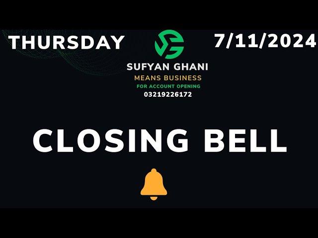 IMPORTANT CLOSING BELL  #trading #psxnews #pakistanstockexchange #psx