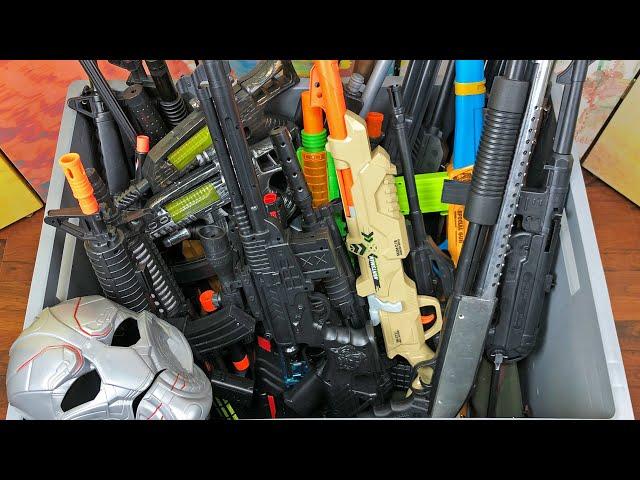 Giant Box of Toy Guns ! Toy Rifles Military Guns - Realistic Big Rifles - AUG - KAR98 - SLR and more