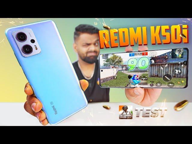 Redmi K50i - 90 FPS PUBG Test with FPS!  Heating & Battery Drain 