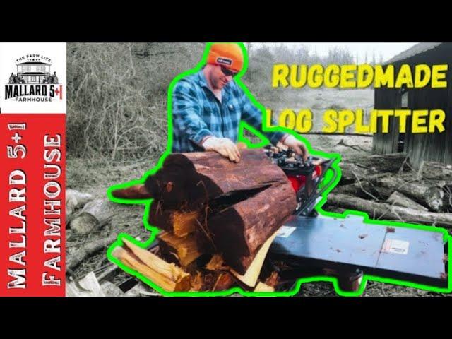 RuggedMade Firewood Splitter Easily Handles White Elm And Black Locust ( LS MT225S And BigToolRack)