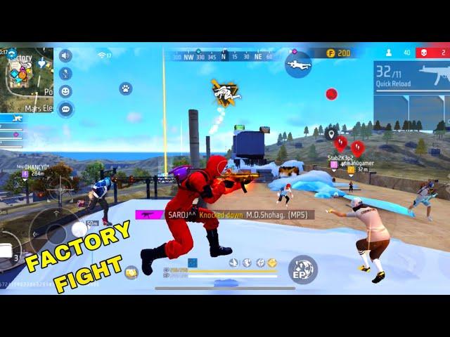 GARENA FREE FIRE FACTORY FIGHT BOOYAH - FF FACTORY ROOF CHALLENGE VIDEO- FACTORY FREE FIRE GAME KING