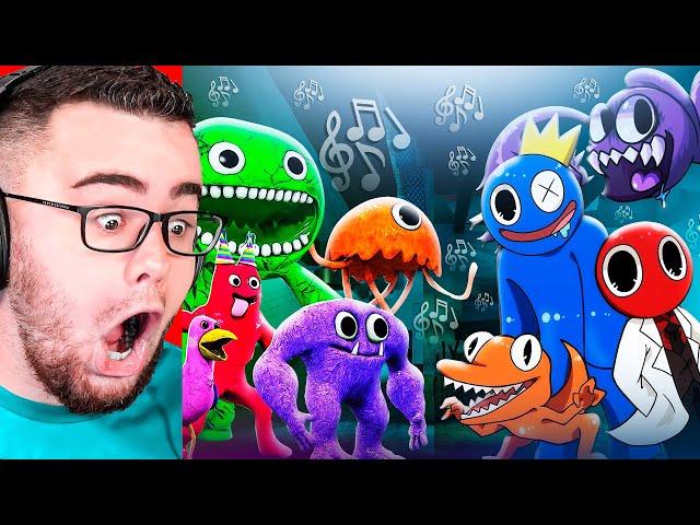 Reacting to RAINBOW FRIENDS vs GARTEN OF BAN BAN Song!