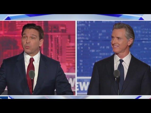 Gavin Newsom, Ron DeSantis exchange insults in FOX News debate with Hannity