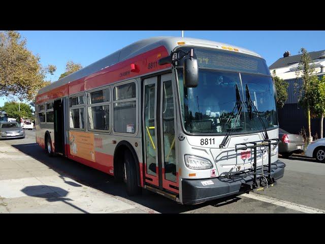 SF Muni 2016 New Flyer XDE40 #8811 on Route 44 O'Shaughnessy