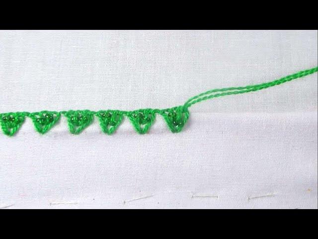 Trending border lace basic hand embroidery needle work tutorial for beginners