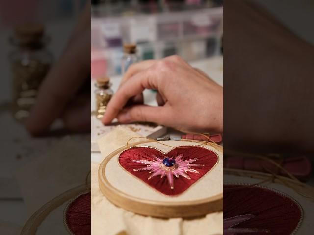 Sacred Heart brooch ️‍ #творчество #вышивка #handmade #embroidery #diy #art