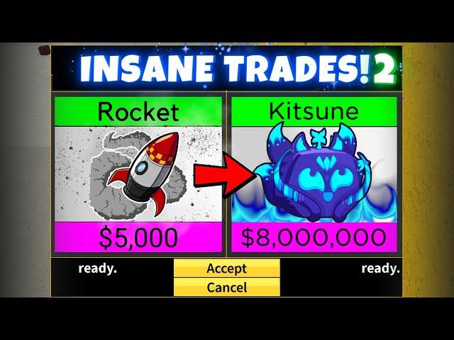 Rocket to Kitsune Fruit in Blox Fruits! INSANE Trades  Part 2