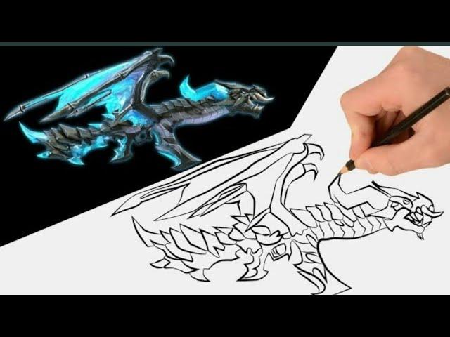 How To Draw Free Fire Blue Flame Dragon  AK Drawing || Free fire | free fire Max || #freefireindia