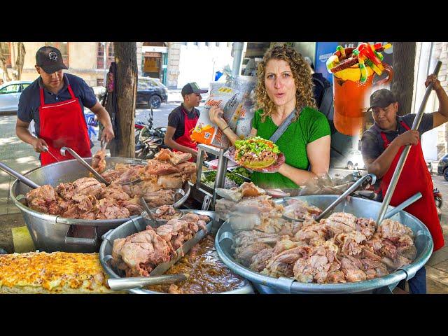 MEXICAN Street Food in Mexico City! INSANE TACOS DE CARNITAS & MICHELADA + CDMX STREET FOOD TOUR