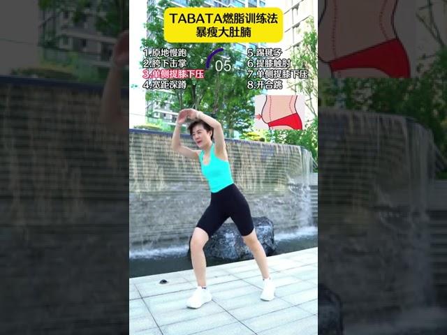 周末愉快姐妹们，来一组4分钟tabata，甩掉大肚腩，练出小蛮腰，想要瘦肚子的姐妹可不能偷懒哦！