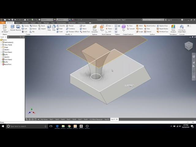 09 Autodesk Inventor: Loft, Project Geometry, Mirror, Emboss