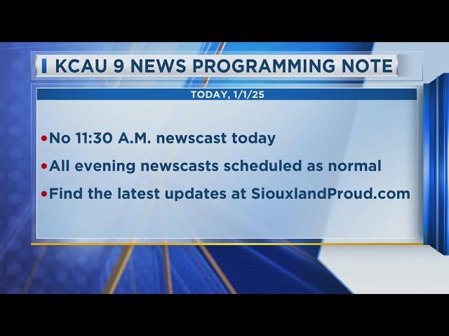 KCAU Programing advisory 1-1-25