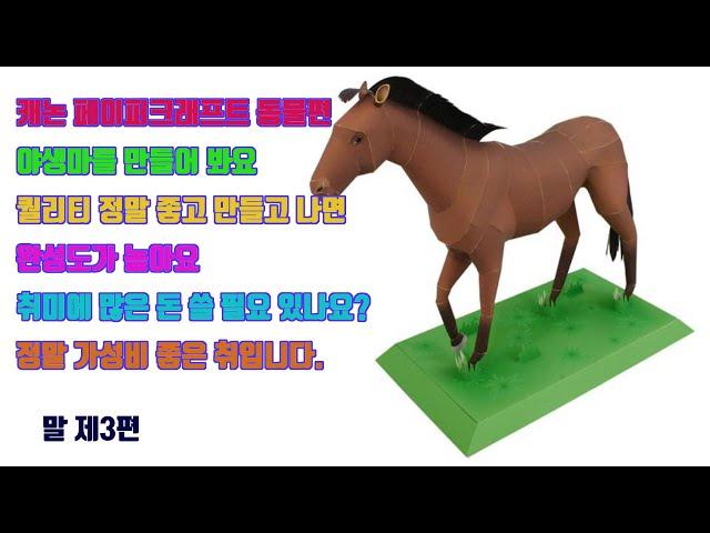 페이퍼크래프트(Paper Craft) 동물편 야생말 제작영상 제3편