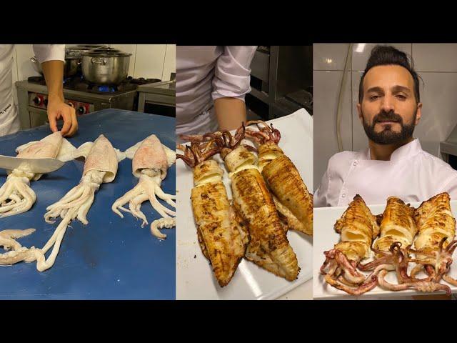 CALAMARİ GRİLL AND SEABASS SPECİAL  by chef faruk GEZEN.  ( kalamar ızgara tarifi faruk şef )