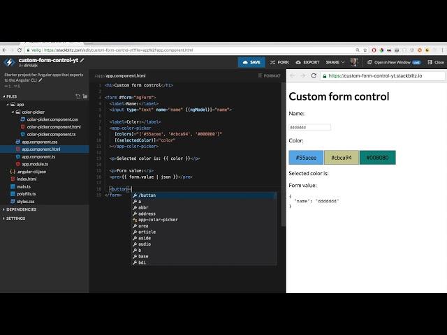 How to build a custom form control in Angular 5+