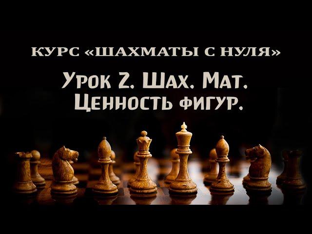 Урок 2. Шах. Мат. Ценность шахматных фигур. Курс для начинающих шахматистов