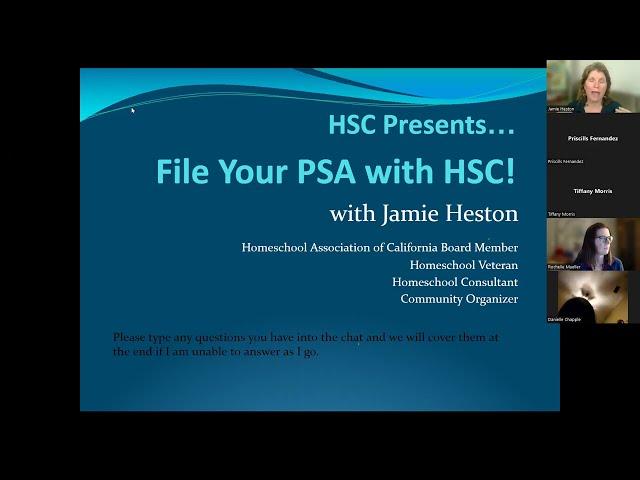 HSC Presents File the PSA with HSC! California Private School Affidavit and Recordkeeping 2022