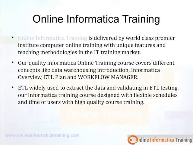 ETL Informatica Online Training