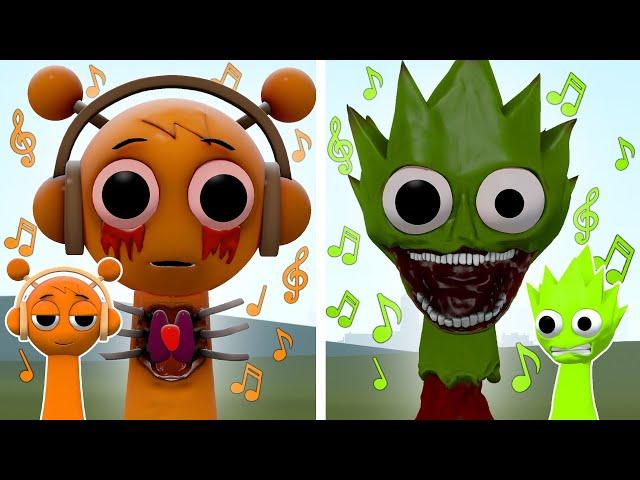 I MAKE A SONG WITH HORROR ORANGE VS HORROR LIME SPRUNKI in Garry's Mod!