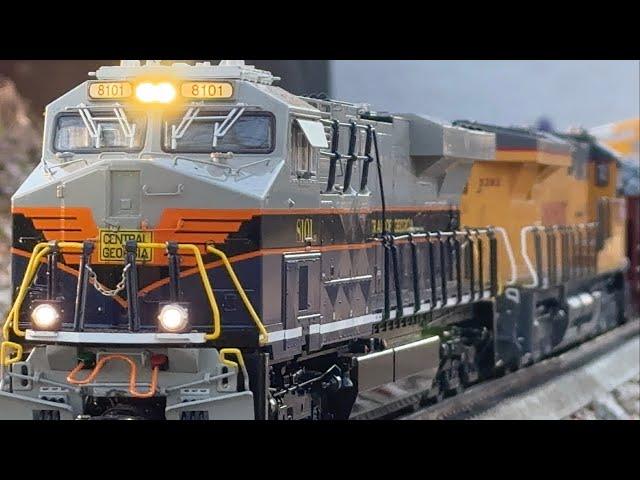 Long coal Train takes on the mega line Lionel legacy power