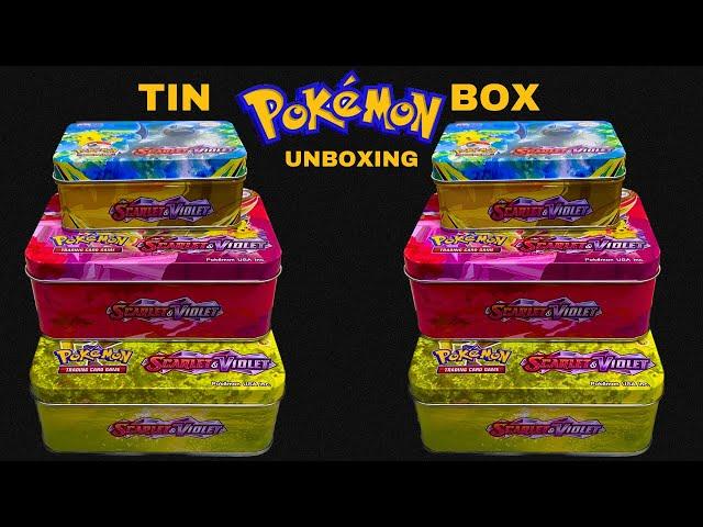 Unboxing SCARLET & VIOLET RAREST TIN BOXES | Unboxing Pokemon Tin Box #pokémon #pokemon #shorts