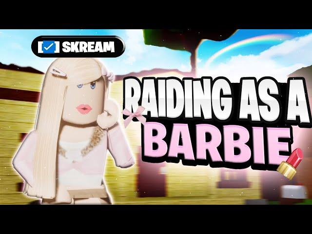 Raiding Tryhards As A BARBIE In DA HOOD! ⭐... (I GOT JUMPED?!)