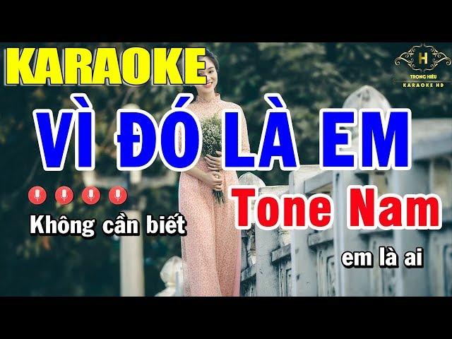 Karaoke Vì Đó Là Em Tone Nam Nhạc Sống | Trọng Hiếu