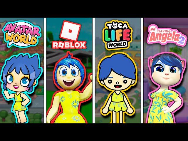 INSIDE OUT 2 in AVATAR WORLD vs TOCA LIFE vs ROBLOX vs TALKING ANGELA!