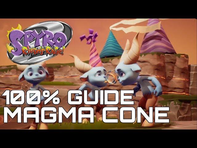 Spyro 2 Ripto's Rage (Reignited) 100% Guide MAGMA CONE (ALL ORBS, GEMS...)