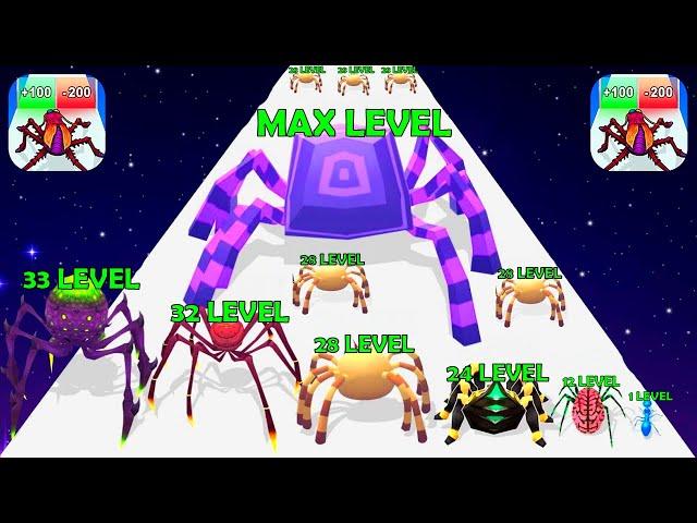 Insect Evolution 3D - ASMR Gameplay iOS,Android Walkthrough Game Mobile (Spider Runner Max Level)